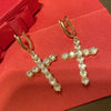 Women's Round Zircon Geometric Style Copper Earrings