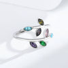 Women's S925 Pure Silver Tree Leaf Ring With Diamond Styling