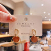 Women's S925 Silver And Alloy Flower Pearl Earrings With Geometric Design And Electroplating