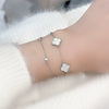 Women's S925 Silver Bracelet With Flower Pattern And Electroplating Process