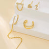Women's S925 Silver Copper Plated Real Gold Geometric Circle Ear Buckle Earrings With Zirconia