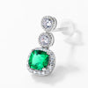 Women's S925 Silver Cultivated Emerald Retro Geometric Earrings