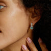 Women's S925 Silver Cultivated Emerald Retro Geometric Earrings