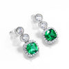 Women's S925 Silver Cultivated Emerald Retro Geometric Earrings
