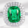 Women's S925 Silver Cultivating Emerald Geometric Inlay Ring