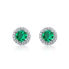 Women's S925 Silver Cultivating Emerald Retro Geometric Earrings With Diamond Design