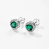 Women's S925 Silver Cultivating Emerald Retro Geometric Earrings With Diamond Design
