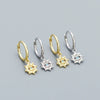 Women's S925 Silver Electroplated Cross Design Sense Earrings With Star And Devil's Eye Elements