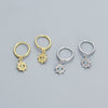Women's S925 Silver Electroplated Cross Design Sense Earrings With Star And Devil's Eye Elements