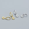 Women's S925 Silver Electroplated Cross Design Sense Earrings With Star And Devil's Eye Elements