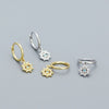 Women's S925 Silver Electroplated Cross Design Sense Earrings With Star And Devil's Eye Elements