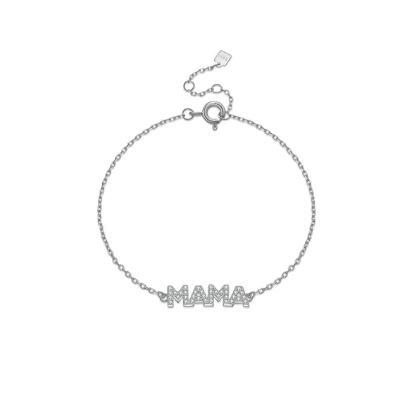Women's S925 Silver English Letter Simple Allmatch Classic Thin Chain Stacked Bracelet With Electroplating