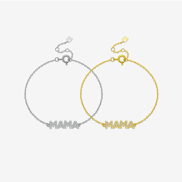 Women's S925 Silver English Letter Simple Allmatch Classic Thin Chain Stacked Bracelet With Electroplating