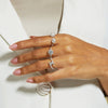 Women's S925 Silver Fashion Geometric Ring With Mossam Drill