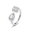 Women's S925 Silver Fashion Geometric Ring With Mossam Drill
