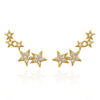 Women's S925 Silver Fivepointed Star Earrings With Electroplating