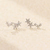 Women's S925 Silver Fivepointed Star Earrings With Electroplating