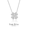 Women's S925 Silver Fourleaf Clover Diamond Microinlaid Geometry Style Pendant Necklace With Cross Chain