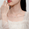 Women's S925 Silver Fourleaf Clover Diamond Microinlaid Geometry Style Pendant Necklace With Cross Chain