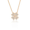 Women's S925 Silver Fourleaf Clover Diamond Microinlaid Geometry Style Pendant Necklace With Cross Chain