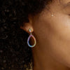 Women's S925 Silver Geometric Color Zircon Earrings With Diamond Design