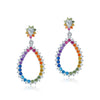 Women's S925 Silver Geometric Color Zircon Earrings With Diamond Design