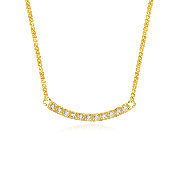 Women's S925 Silver Geometric Cross Chain Necklace Electroplated With 18K Gold