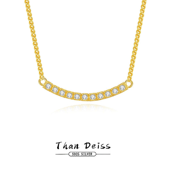 Women's S925 Silver Geometric Cross Chain Necklace Electroplated With 18K Gold