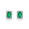 Women's S925 Silver Geometric Cultivation Emerald Retro Earrings