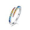 Women's S925 Silver Geometric Diamond Ring