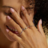 Women's S925 Silver Geometric Diamond Ring