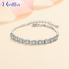 Women's S925 Silver Geometric Inlaid Moissanite Electroplated Bracelet