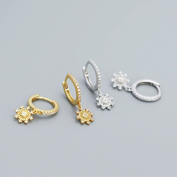 Women's S925 Silver Geometric Mans Star Electroplated Earrings