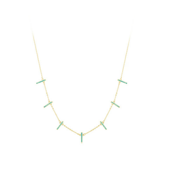 Women's S925 Silver Geometric Microinlay Bohemian Short Necklace Choker Neck Jewelry