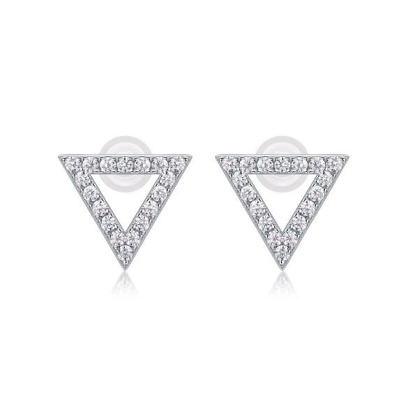 Women's S925 Silver Geometric Moissanite Inlay Earrings
