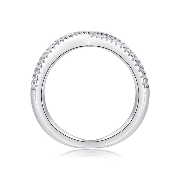 Women's S925 Silver Geometric Moissanite Inlay Fashion Rings