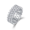 Women's S925 Silver Geometric Moissanite Ring Set With Diamonds Fashion Style