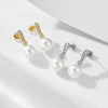 Women's S925 Silver Geometric Pearl Inlaid Highend Fashion Earrings