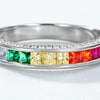 Women's S925 Silver Geometric Rainbow Zircon Ring