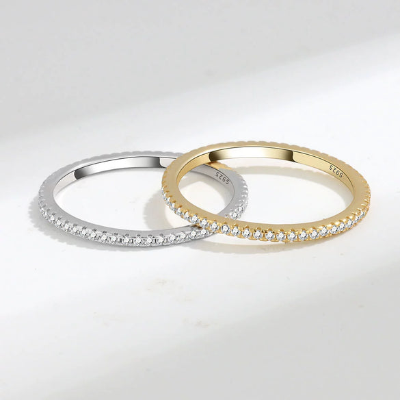 Women's S925 Silver Geometric Single Row Diamond Tail Ring With Electroplating