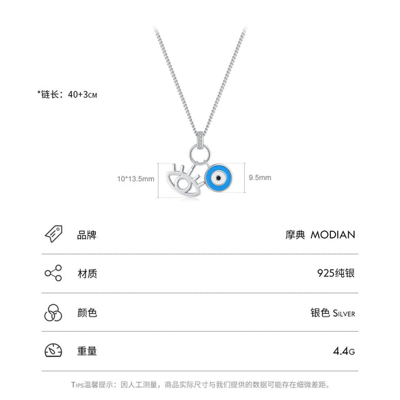 Women's S925 Silver Geometric Street Style Diamond Enamel Clavicle Necklace