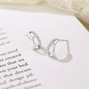 Women's S925 Silver Geometric Triangle Diamond Cut Out Electroplated Earrings