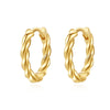 Women's S925 Silver Geometric Twist Ring Earrings With Electroplating