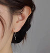 Women's S925 Silver Geometric Wave Tassel Earrings With Bead Ball Pendant Simple Elegant Ear Jewelry