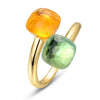 Women's S925 Silver Gold Plated Geometric Diamond Opening Finger Ring