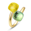 Women's S925 Silver Gold Plated Geometric Diamond Opening Finger Ring