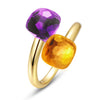 Women's S925 Silver Gold Plated Geometric Diamond Opening Finger Ring