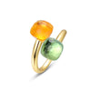 Women's S925 Silver Gold Plated Geometric Diamond Opening Finger Ring