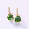 Women's S925 Silver Gold Plated Purple Candy Geometric Elegant Earrings
