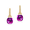 Women's S925 Silver Gold Plated Purple Candy Geometric Elegant Earrings